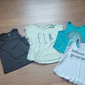 Lot of 4 yoga / workout shirts